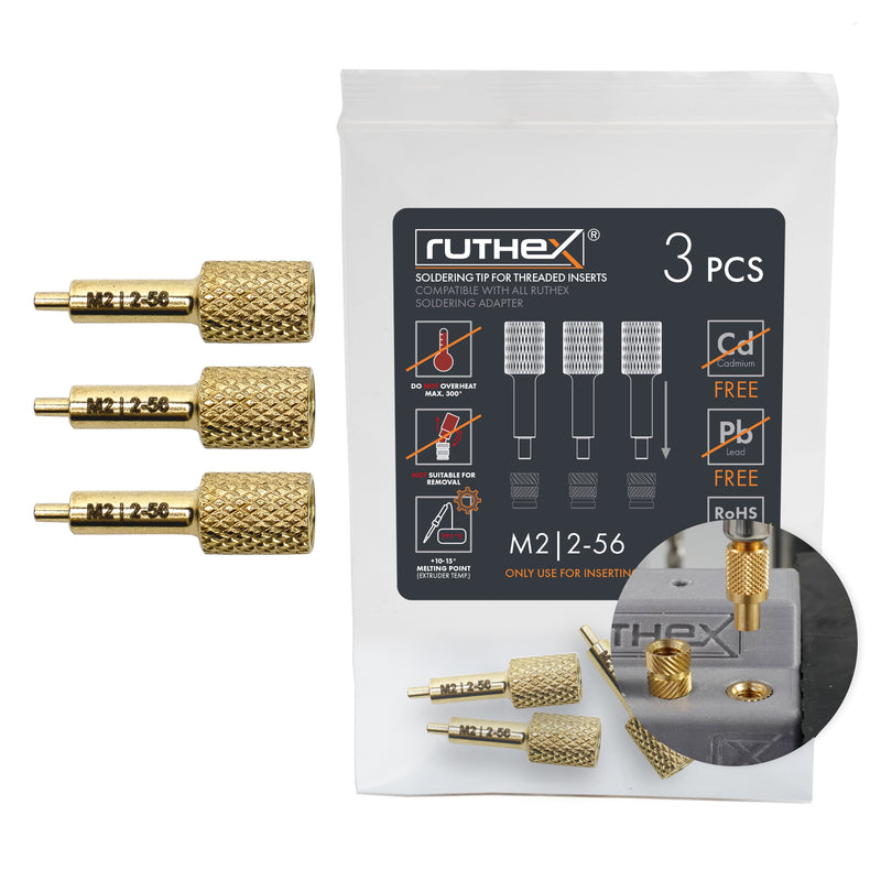 ruthex 3x Ersatz-Einschmelzhilfen M2 - #2-56 für ruthex Gewindeeinsätze M2 - #2-56 kompatibel mit allen ruthex Adaptern