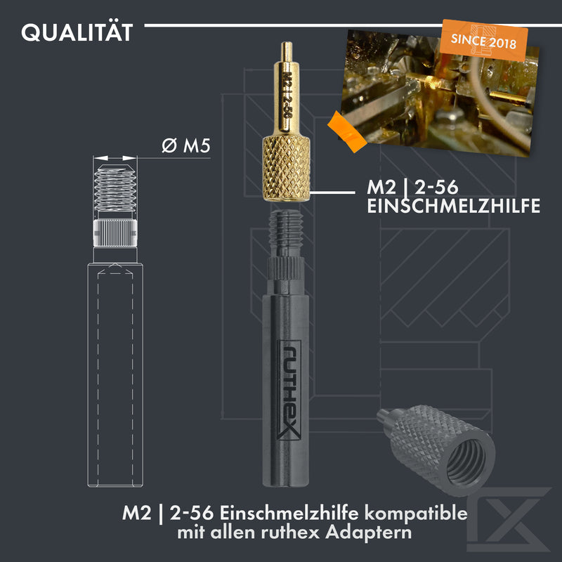 ruthex 3x replacement melting aids M2 - #2-56 for ruthex thread inserts M2 - #2-56 compatible with all ruthex adapters