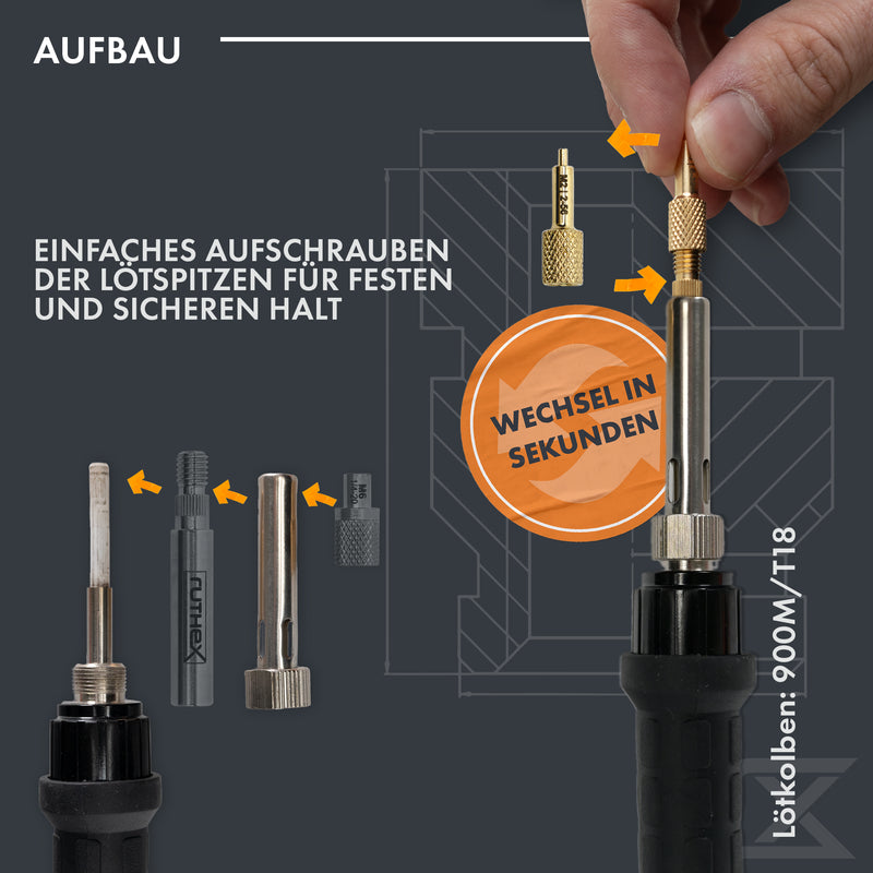 ruthex 3x Ersatz-Einschmelzhilfen M2 - #2-56 für ruthex Gewindeeinsätze M2 - #2-56 kompatibel mit allen ruthex Adaptern