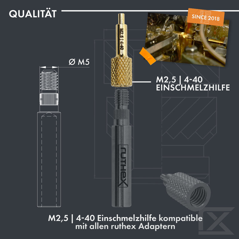 ruthex 3x replacement melting aids M2.5 - #4-40 for ruthex thread inserts M2.5 - #4-40 compatible with all ruthex adapters