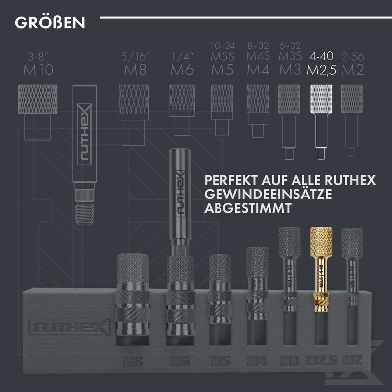 ruthex 3x Ersatz-Einschmelzhilfen M2,5 - #4-40 für ruthex Gewindeeinsätze M2,5 - #4-40 kompatibel mit allen ruthex Adaptern