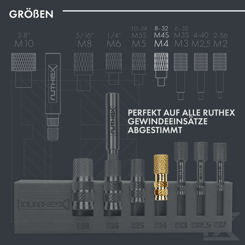 ruthex 3x Ersatz-Einschmelzhilfen M4 - #8-32 für ruthex Gewindeeinsätze M4 - #8-32 kompatibel mit allen ruthex Adaptern