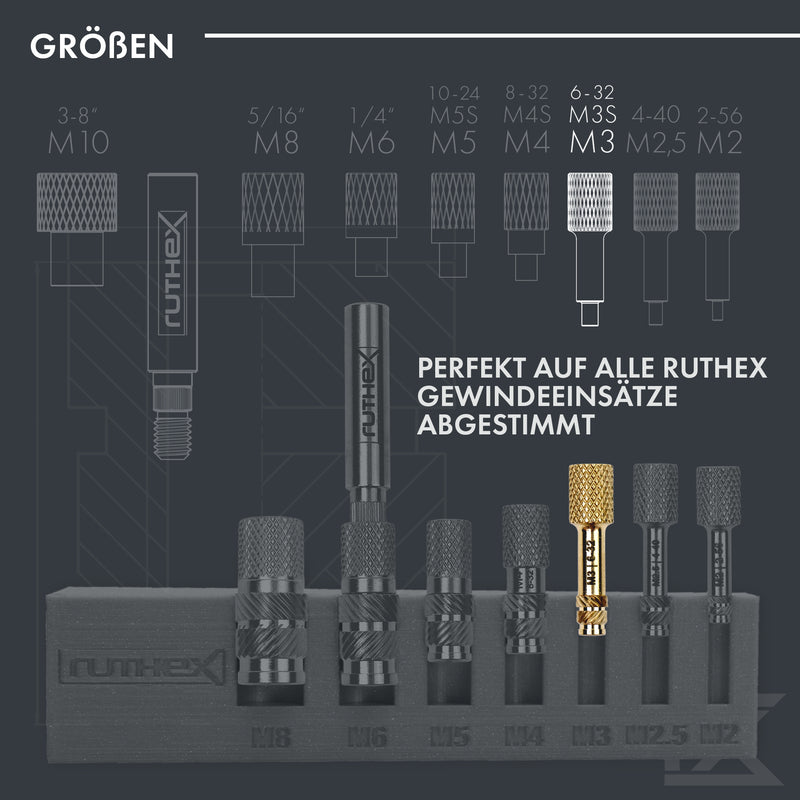 ruthex 3x Ersatz-Einschmelzhilfen M3 - #6-32 für ruthex Gewindeeinsätze M3 - #6-32 kompatibel mit allen ruthex Adaptern